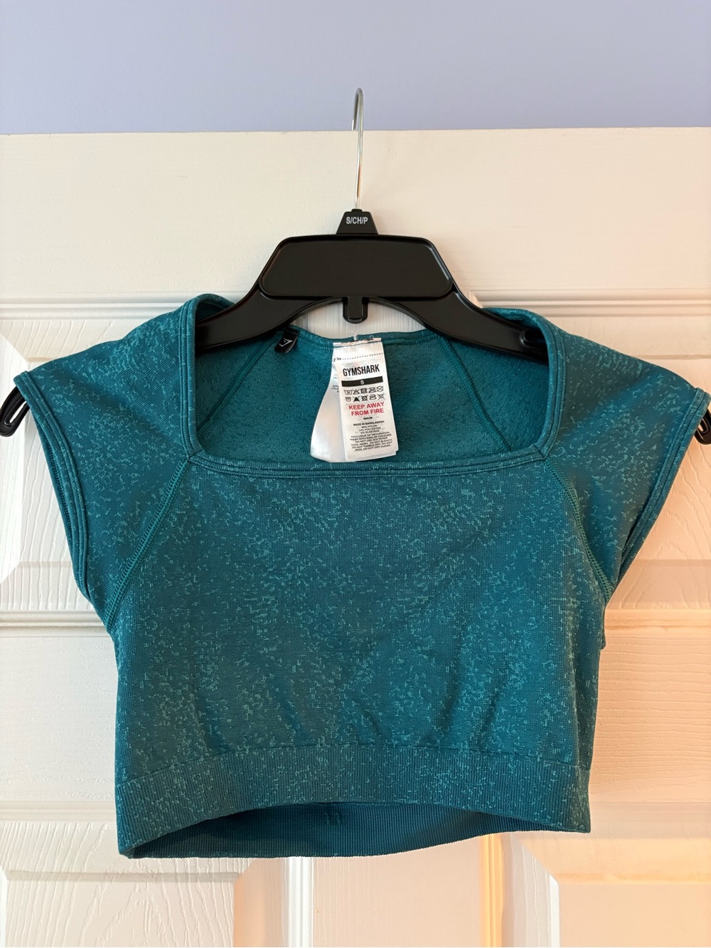 Gymshark Teal Marled Seamless Short Sleeve Crop Top